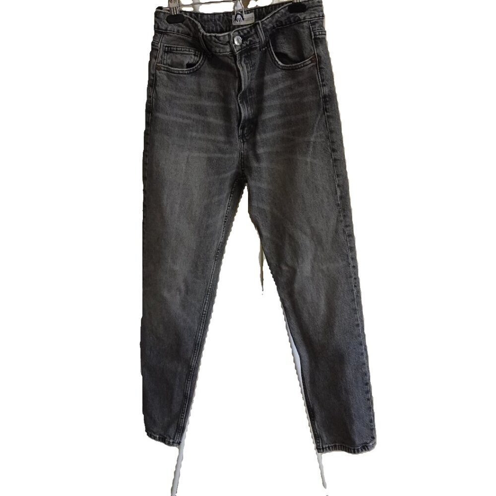 ZARA Dark Gray High Waisted Denim Size 6